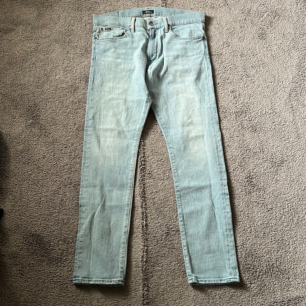 Men Polo Slim Jeans • Light wash • Worn Once